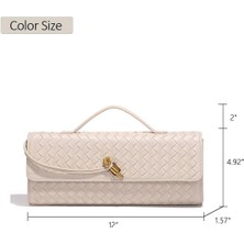 Jermyn Kadınlar Için Dokuma Çanta Moda Akşam Omuz Çantası Pu Deri El Yapımı Debriyaj Çanta Rahat Crossbody Çanta (Yurt Dışından)