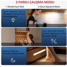 Şarjlı Dolap Işığı 3 Renk Kısılabilir Mutfak Dolap Tezgah Çalışma Odası LED Gece Lambası - 40 cm