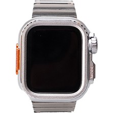 Apple Watch Ultra / Watch Ultra 2 49MM Uyumlu Kasa Gövde Koruyucu ve Metal Kordon 2 In 1 Set