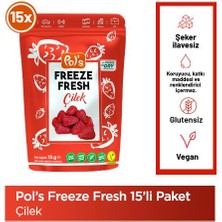 Pol's Freeze Fresh Çilek 15 g x15 adet Freeze Dry Dondurularak Kurutulmuş Meyve