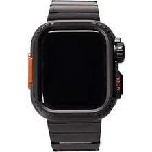 Apple Watch Ultra / Watch Ultra 2 49MM Uyumlu Kasa Gövde Koruyucu ve Metal Kordon 2 In 1 Set