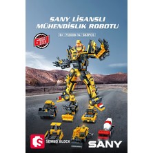 Sembo Block Sany Lisanslı 6'sı 1 Arada Mühendislik Robotu 583 Parça Yapı Blokları LEGO ile Uyumlu (712009-712014)