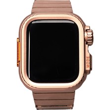 Apple Watch Series 7/8/9 45MM Uyumlu Kasa Gövde Koruyucu ve Metal Kordon 2 In 1 Set