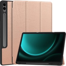 Digital Computer Home Samsung Galaxy Tab S10+KILIF Pu Deri+Tpu Üç Katlı Standlı Tablet Kılıfı Kalem Tutucu- Altın (Yurt Dışından)