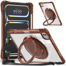 Digital Computer Home iPad Pro 11(2024)  Omuz Askılı Kılıf Döner Kickstand Pc+Tpu+Akrilik Tablet Kılıfı-Çikolata Rengi (Yurt Dışından)