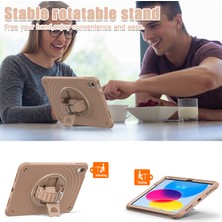 Digital Computer Home iPad 10.9(2022)  Kılıf Kickstand El Askısı Omuz Askılı Tablet Kılıfı-Latte Renkli (Yurt Dışından)