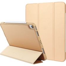 Digital Computer Home iPad Air 11(2024)/AIR(2020)/AIR(2022)-AÇIK Sarı  Mikrofiber Deri+Tpu+Silikon Üç Katlı Standlı Tablet Kılıfı (Yurt Dışından)