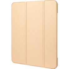 Digital Computer Home iPad Air 11(2024)/AIR(2020)/AIR(2022)-AÇIK Sarı  Mikrofiber Deri+Tpu+Silikon Üç Katlı Standlı Tablet Kılıfı (Yurt Dışından)