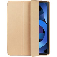 Digital Computer Home iPad Air 11(2024)/AIR(2020)/AIR(2022)-AÇIK Sarı  Mikrofiber Deri+Tpu+Silikon Üç Katlı Standlı Tablet Kılıfı (Yurt Dışından)