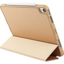 Digital Computer Home iPad Air 11(2024)/AIR(2020)/AIR(2022)-AÇIK Sarı  Mikrofiber Deri+Tpu+Silikon Üç Katlı Standlı Tablet Kılıfı (Yurt Dışından)