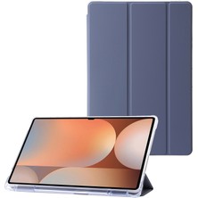 Digital Computer Home Samsung Galaxy Tab S10 Ultra Kılıf Üç Katlı Standlı Deri+Tpu+Akrilik Şeffaf Arka Tablet Kılıfı-Lavanta  (Yurt Dışından)