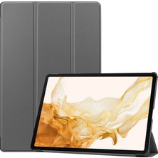 Digital Computer Home Samsung Galaxy Tab S10+ Kılıf  Düşme Önleyici Deri Standlı Tablet Kılıfı-Gri (Yurt Dışından)