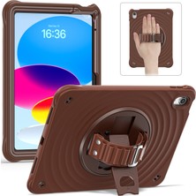 Digital Computer Home iPad 10.9(2022) Kılıf Kickstand Tpu+Pc+Silikon Tablet Kılıfı-Çikolata Rengi (Yurt Dışından)