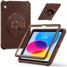 Digital Computer Home iPad 10.9(2022) Kılıf Kickstand Tpu+Pc+Silikon Tablet Kılıfı-Çikolata Rengi (Yurt Dışından)