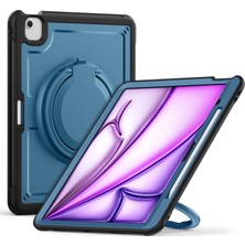 Digital Computer Home iPad Air 13(2024) Kılıf Döner Kickstand Pc+Tpu Darbeye Dayanıklı Tablet Kılıfı-Lacivert (Yurt Dışından)