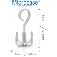 Microcase Çok Amaçlı 4 Askılı 360° Döner Başlıklı Eşya Çanta Kıyafet Tutucu Askılık -AL4761 Beyaz 1 Adet