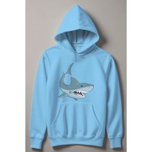 Myada Köpekbalığı Baskılı Kapşonlu Çocuk Sweatshirt 12490