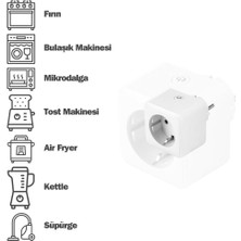 Qasul Akıllı Priz Set Tuya Destekli Akım Korumalı Enerji Tüketim Takip Prizi (Telefonla Uzaktan Kontrollü)