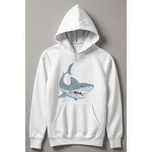 Myada Köpekbalığı Baskılı Kapşonlu Çocuk Sweatshirt 12490