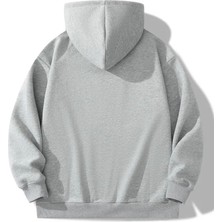 Pandy  Gri Renkli Kapüşonlu Kanguru Cepli Oversize Sweatshirt