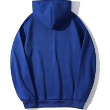 Pandy  Saks Renkli Kapüşonlu Kanguru Cepli Oversize Sweatshirt