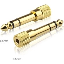 L'edoren 6.5 mm To 3.5 mm Çevirici Dönüştürücü Piyano Amfi Ses Sistemi Uyumlu Jack Adaptör