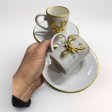 Geyikli 2 Li Kahve Fincan Takımı