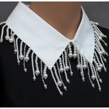 SE Jewellery Inci Detaylı Şık Takılabilir Harici Yaka