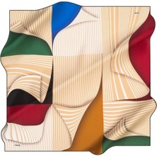 Aker Tivil Ipek Eşarp 40292  Krem Karışık Desen