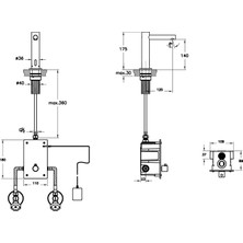 VitrA Origin A47213 Temassız Lavabo Bataryası, Elektrikli, Çift Su Girişli, Krom