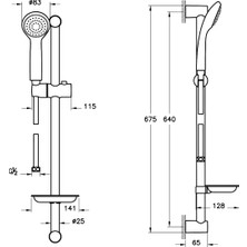 Artema Solo C A45676 1F Sürgülü El Duşu Takımı, Krom