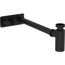 VitrA Origin A4515636 Lavabo Sifon Seti, Asimetrik, Rozetli, Mat Siyah