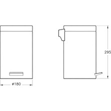 VitrA Arkitekta A44055 Çöp Kovası, 4,5 Litre, Parlak Paslanmaz Çelik