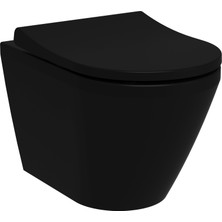 VitrA Integra 7041B083-0090 Asma Klozet, Rim-ex,Mat Siyah, 55 cm