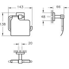 VitrA Q-Line A44996 Kapaklı Tuvalet Kağıtlığı, Krom