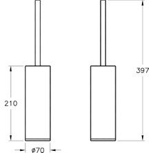 VitrA Origin A4489336 Tuvalet Fırçalığı, Yerden, Mat Siyah