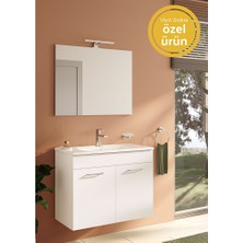 VitrA Ardea 67073 Banyo Dolabı Seti Kapaklı 80 cm Parlak Beyaz