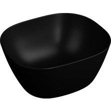 VitrA Plural 7811B483-0016 Kare Yüksek Çanak Lavabo, VitrA Clean, 45 cm, Mat Siyah