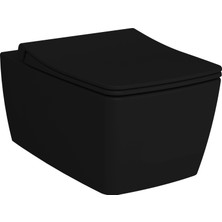 VitrA Metropole 7672B083-0559 Rim-ex Asma Klozet, 56 cm, Mat Siyah