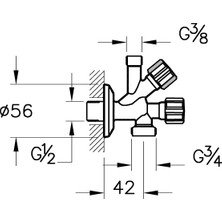 Artema A45245 Çift Çıkışlı Ara Musluk, Krom