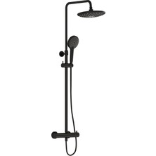VitrA AquaHeat Bliss 240 A4720536 2F Termostatik Duş Sistemi, Mat Siyah