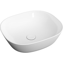 VitrA Plural 7810B403-0016 Kare Alçak Çanak Lavabo, VitrA Clean, 45 cm, Beyaz