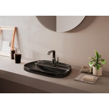 VitrA Suit A4261639 Lavabo Bataryası Yandan, Parlak Siyah