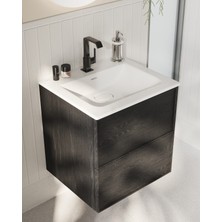 VitrA Suit A4261639 Lavabo Bataryası Yandan, Parlak Siyah