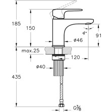 Artema Root Round A4270534 Lavabo Bataryası, Fırçalı Nikel