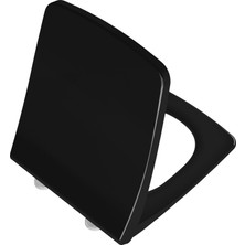 VitrA Metropole 132-070R009 İnce Klozet Kapağı, Yavaş Kapanır, Kolay Çıkabilir, Siyah