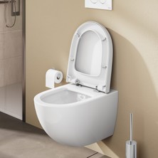 VitrA Sento 86-003R009 Klozet Kapağı, Yavaş Kapanır, Kolay Çıkabilir, Beyaz