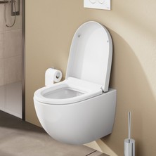 VitrA Sento 86-003R009 Klozet Kapağı, Yavaş Kapanır, Kolay Çıkabilir, Beyaz