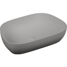 VitrA Outline 5993B476-0016 Çanak Lavabo, TV Şekilli, Mat Taş Gri, 60x40 cm