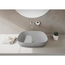 VitrA Outline 5993B476-0016 Çanak Lavabo, TV Şekilli, Mat Taş Gri, 60x40 cm